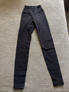 BuffBunny Black Ribbed Material girl Leggings - Extra Small